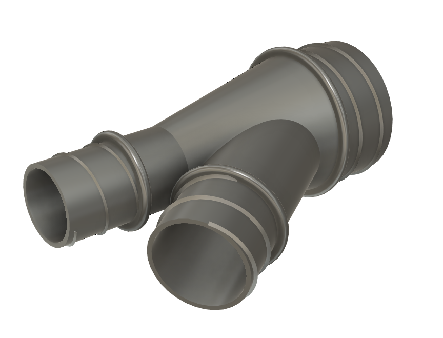 Modélisation 3D d'un raccord tubulaire en Y